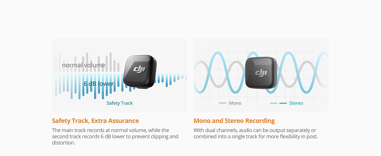 DJI Mic Mini Wireless Lavalier Microphone – Active Noise Cancelling Plug & Play Mic for iPhone, Android, Camera, PC & 2-Person Vlogging