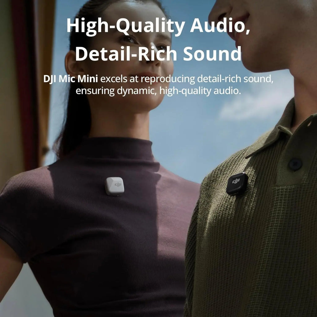 DJI Mic Mini Wireless Lavalier Microphone – Active Noise Cancelling Plug & Play Mic for iPhone, Android, Camera, PC & 2-Person Vlogging