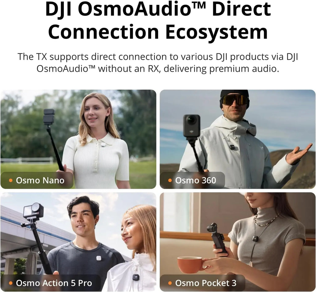 DJI Mic Mini Wireless Lavalier Microphone – Active Noise Cancelling Plug & Play Mic for iPhone, Android, Camera, PC & 2-Person Vlogging